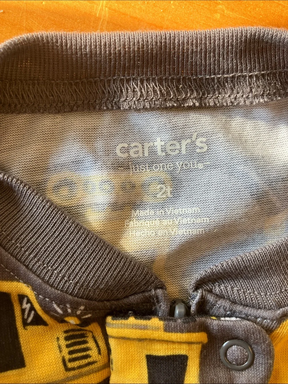 Carter's Yellow and Gray Baby Zippered Onezie Sleeper 2 pack
